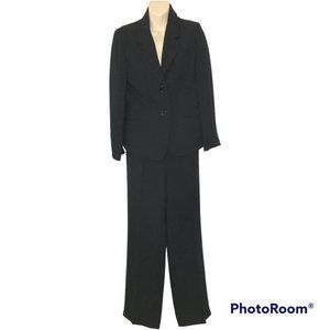 ANNE KLEIN Elements Black Pants Suit 2-piece Polyester Blend NWOT SIZE 8